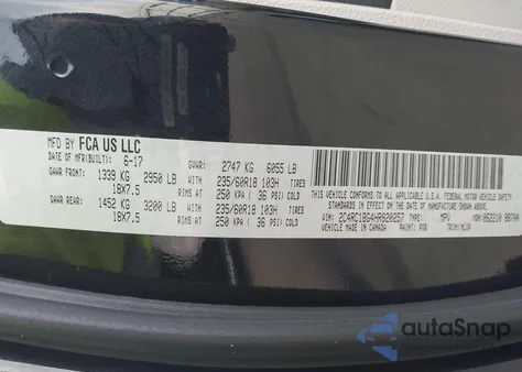 2017 Chrysler Pacifica Touring-L from USA, damaged, VIN 2C4RC1BG4HR820257